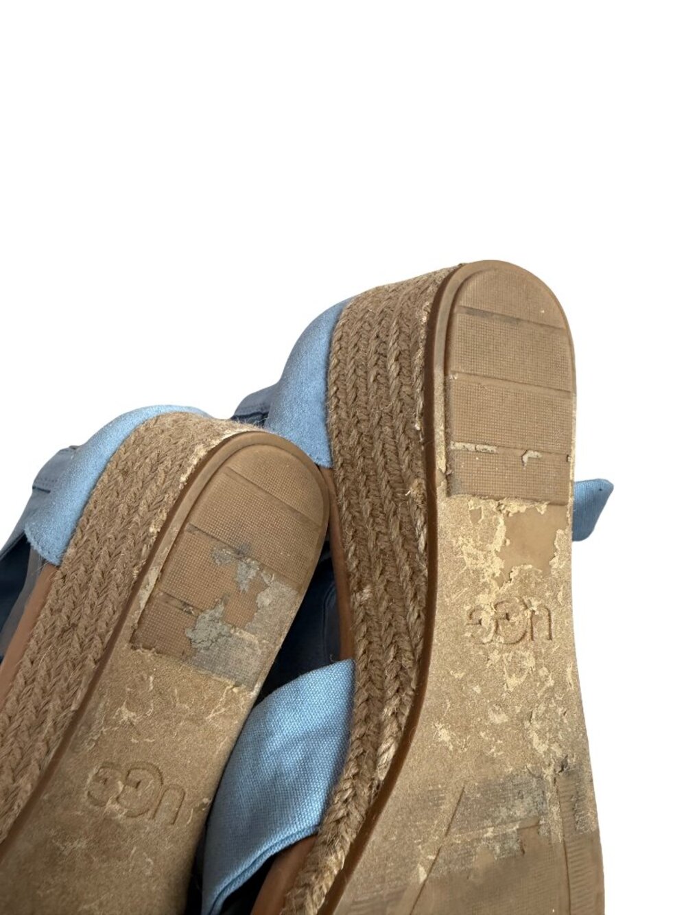Ugg Yarrow Blue Canvas Espadrille Wedge Tie-Up Sandals Wedges Size 9 Women's - Picture 11 of 14